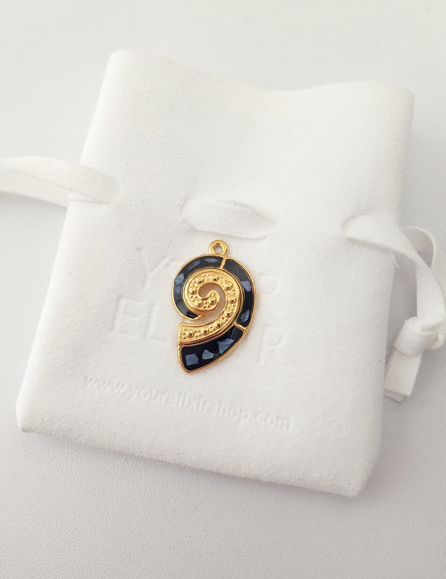 Black Seashell Charm