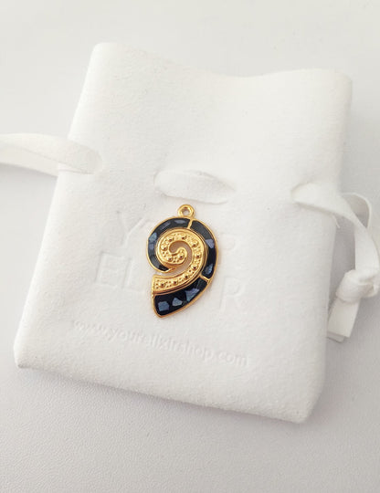 Black Seashell Charm