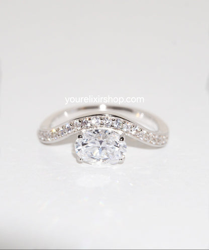 Sterling Silver The Crown Chevron Ring