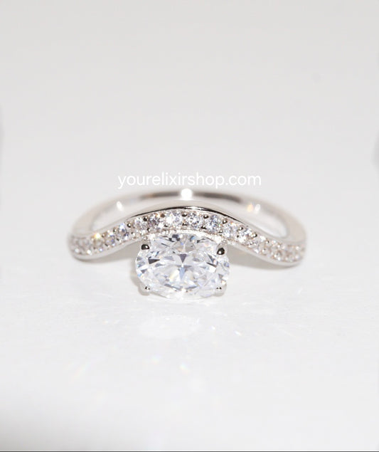 Sterling Silver The Crown Chevron Ring