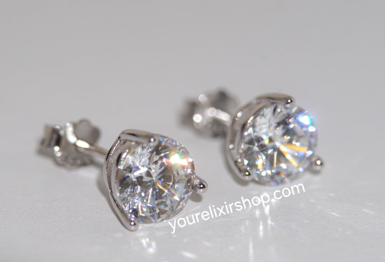 Sterling Silver 7mm Zircon stud earrings