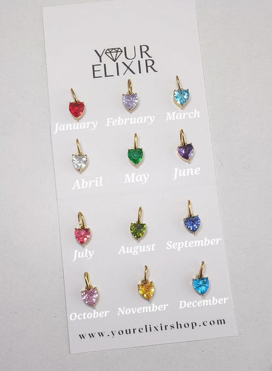 Gold Birthstone (Heart shape 🤍) Pendant only *