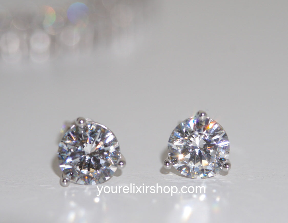 Sterling Silver 7mm Zircon stud earrings