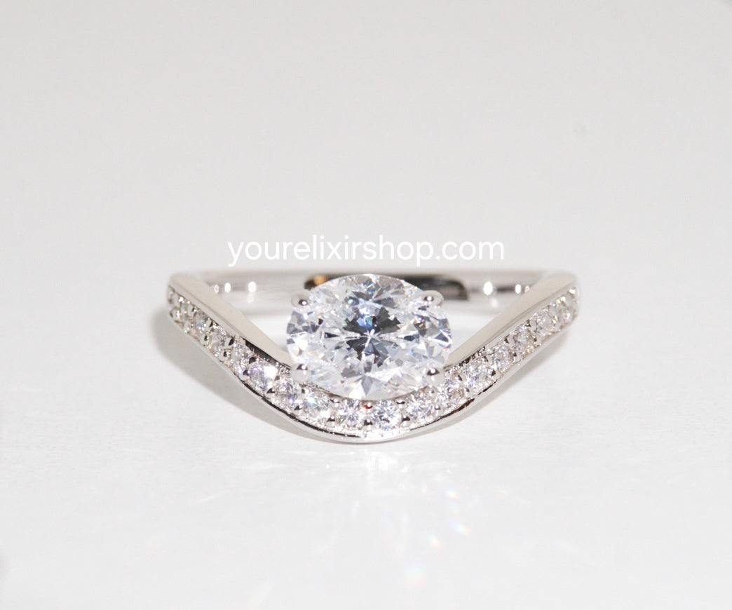 Sterling Silver The Crown Chevron Ring