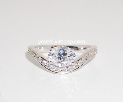 Sterling Silver The Crown Chevron Ring