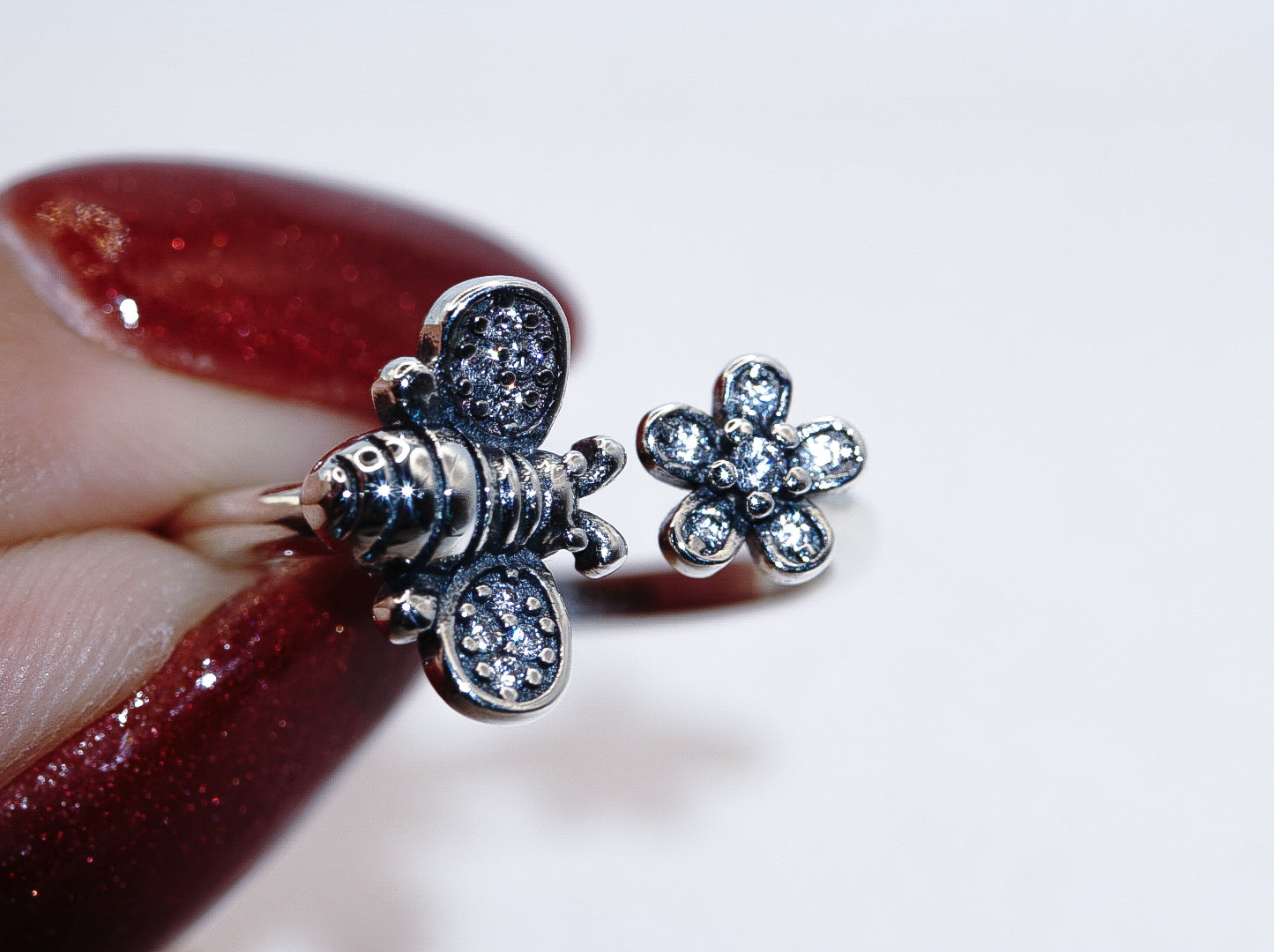 Anillo de abeja en plata de ley