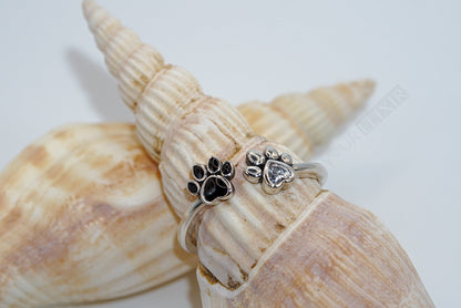 Anillo de plata de ley con forma de pata