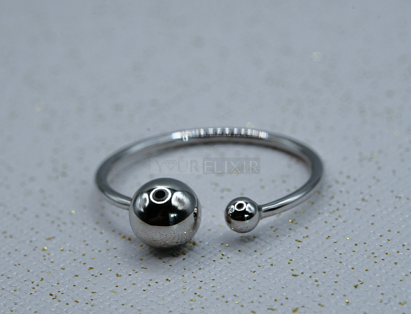 Anillo de bola de plata de ley