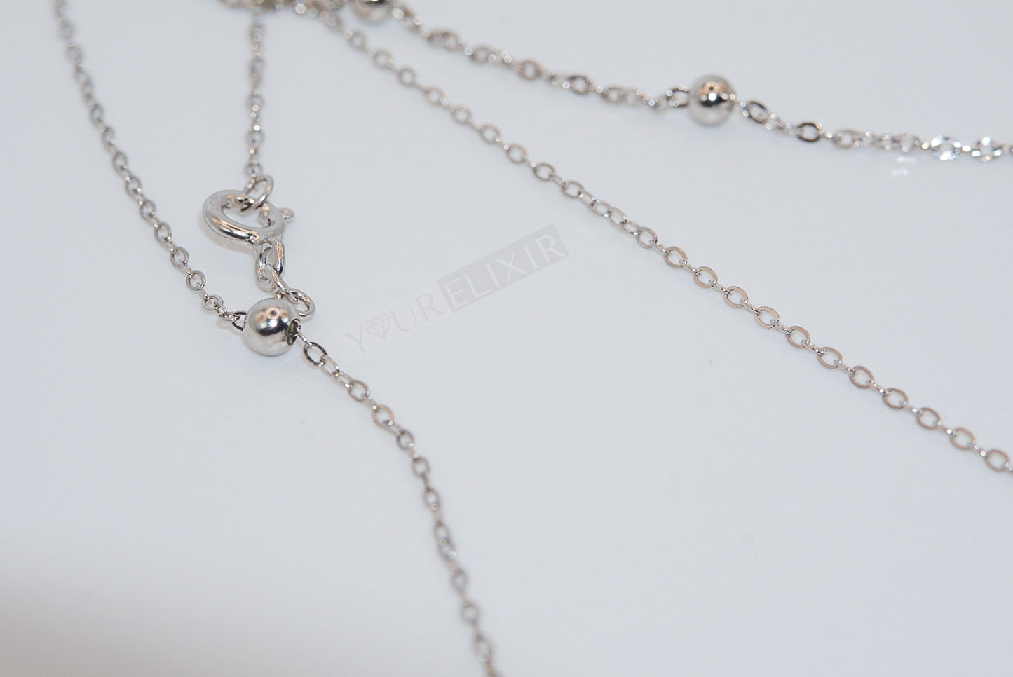 Collar de corazón de doble capa en plata de ley