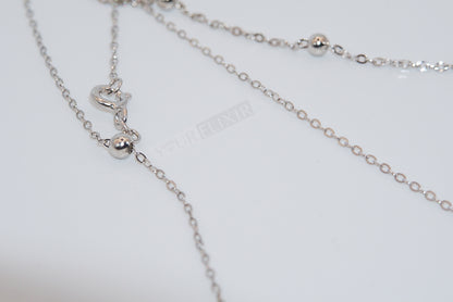 Sterling Silver DoubleLayer Heart Necklace