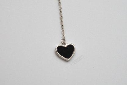 Sterling Silver Black Heart