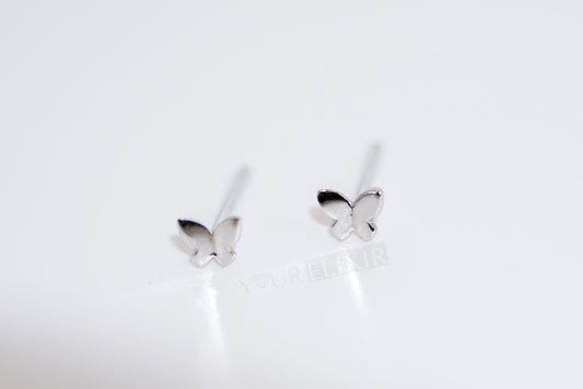 Pendientes de mariposa diminuta en plata de ley