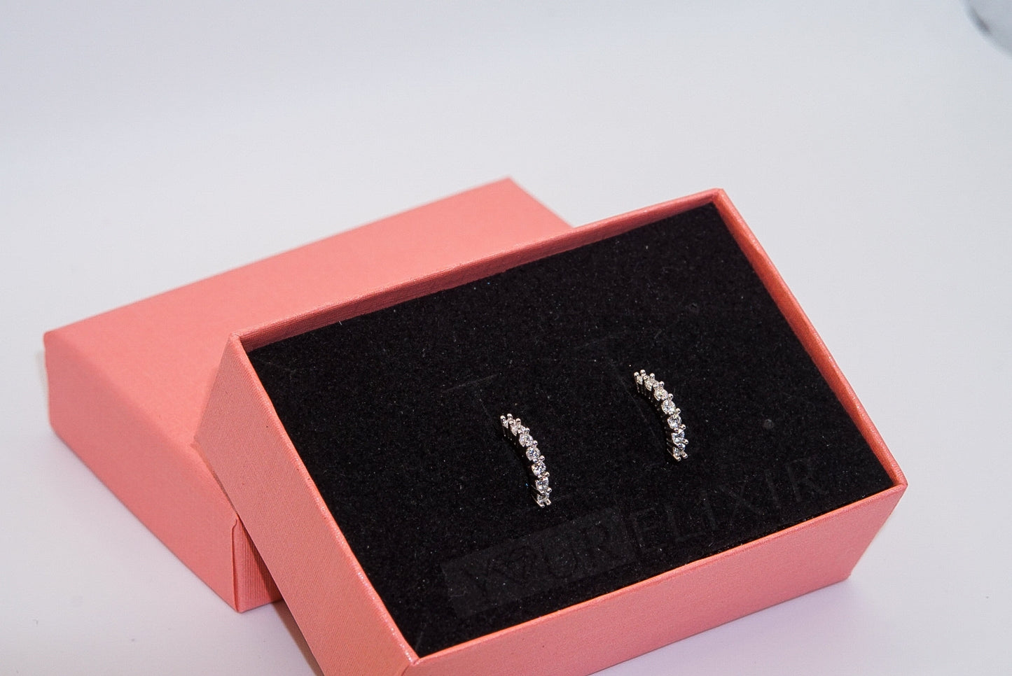 Pendientes de aro con circonitas en plata de ley