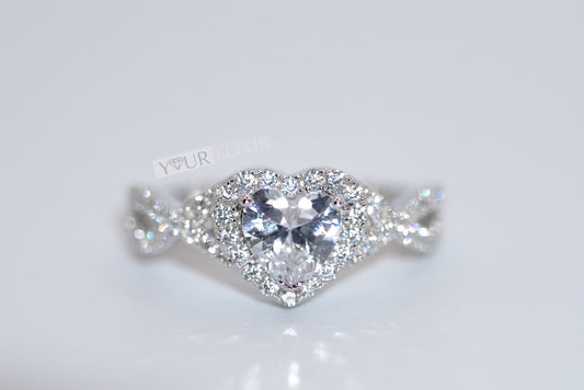 Sterling Silver Brilliant Heart Ring