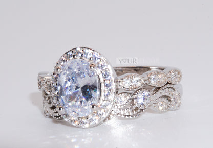 Sterling Silver Majestic Oval Wedding Ring
