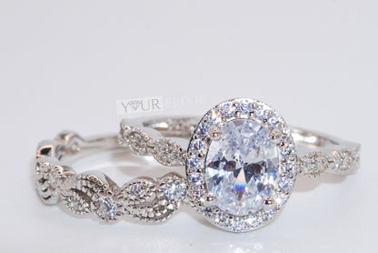 Sterling Silver Majestic Oval Wedding Ring
