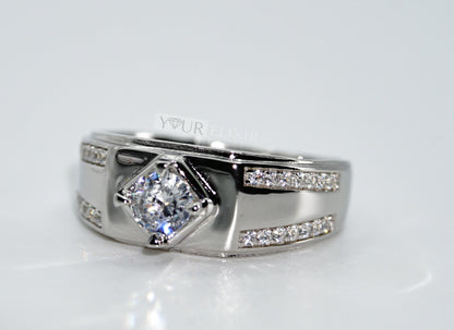 Anillo real de plata de ley para hombre