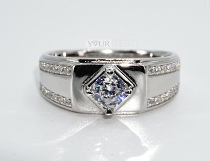 Anillo real de plata de ley para hombre