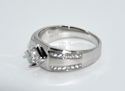 Anillo real de plata de ley para hombre
