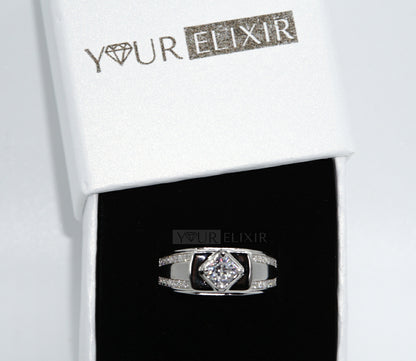 Anillo real de plata de ley para hombre