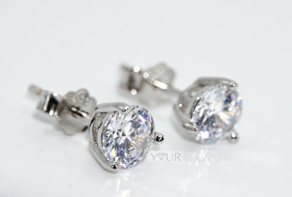 Sterling Silver Round cut Zircornia ( Unisex )