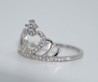 Sterling Silver Princess Crown Ring