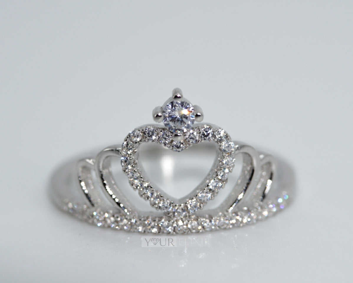 Sterling Silver Princess Crown Ring