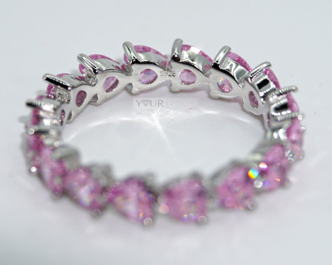 Anillo de plata de ley con forma de corazón infinito