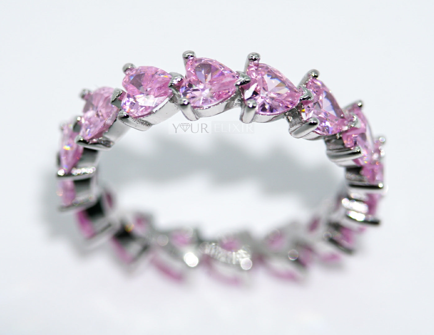 Anillo de plata de ley con forma de corazón infinito