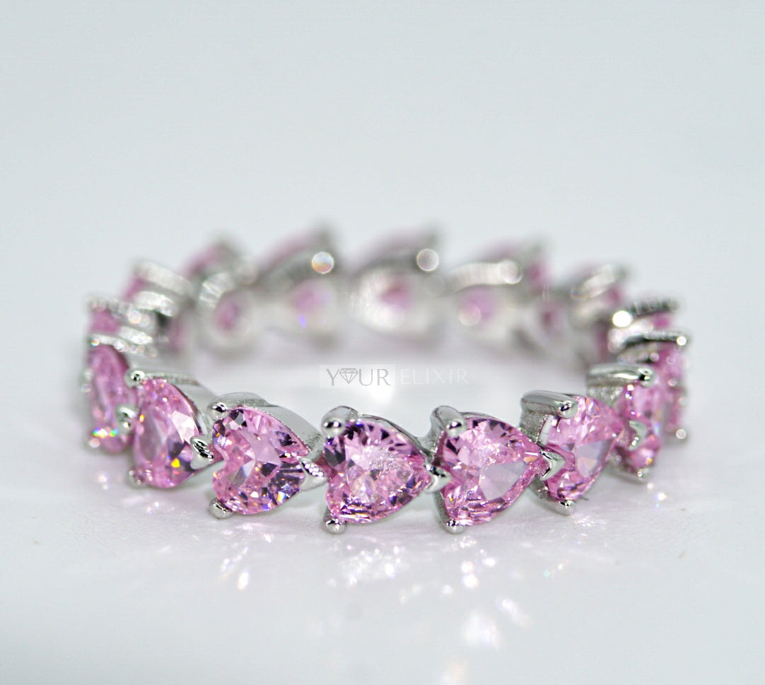 Anillo de plata de ley con forma de corazón infinito