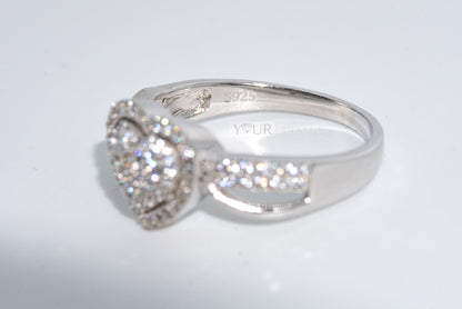Sterling Silver Zircon Heart Ring