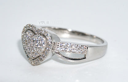 Sterling Silver Zircon Heart Ring