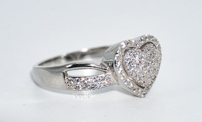 Sterling Silver Zircon Heart Ring