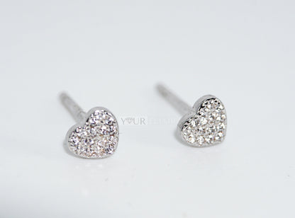 Sterling Silver Zircorn Heart stud earrings