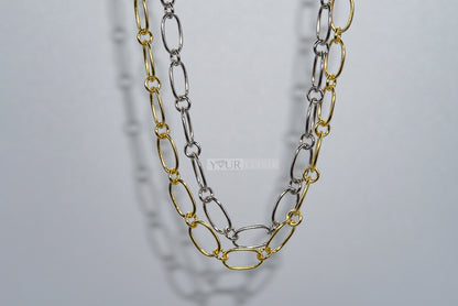 Collar de eslabones de cadena de plata de ley
