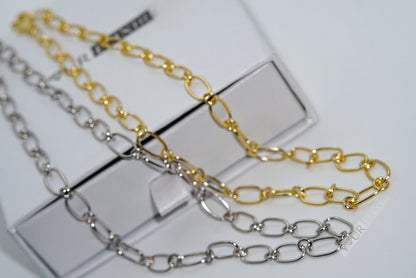 Collar de eslabones de cadena de plata de ley