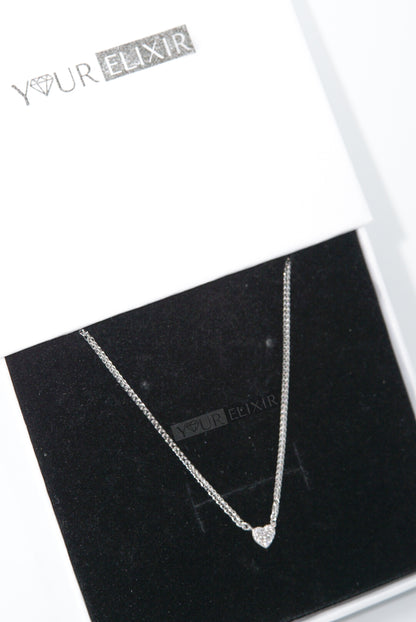 Sterling Silver Zircon Heart Necklace