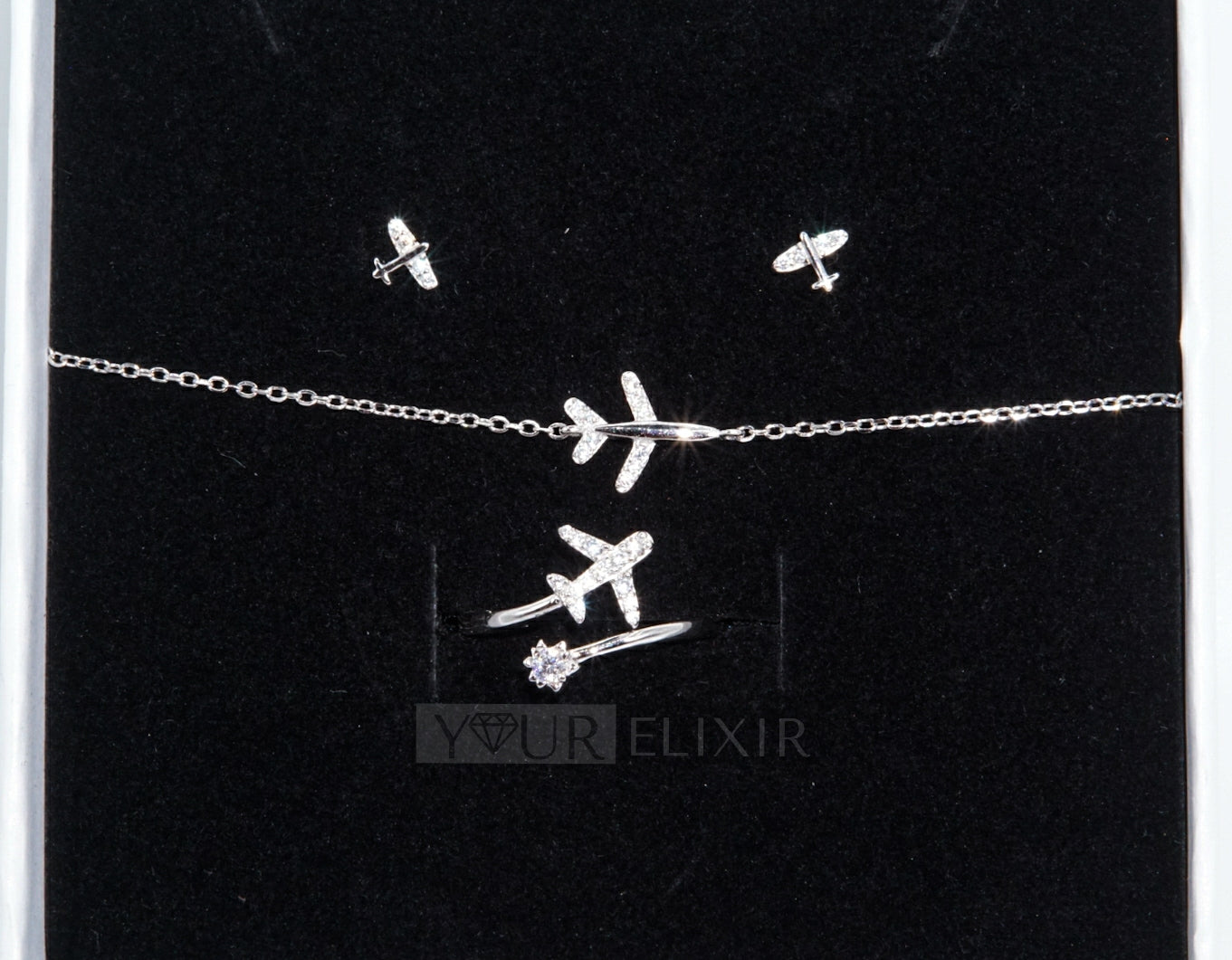 Pulsera de avión en plata de ley