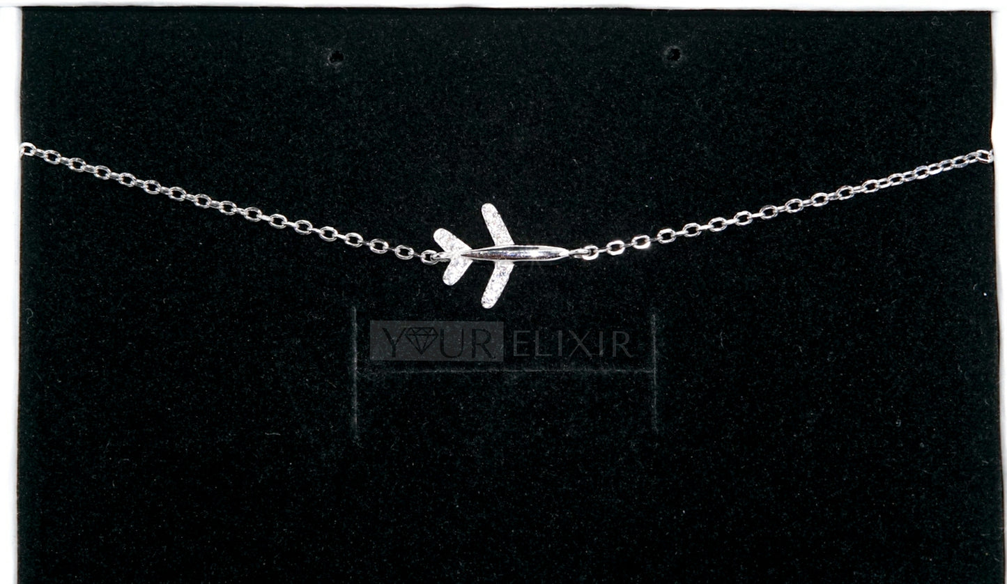 Pulsera de avión en plata de ley