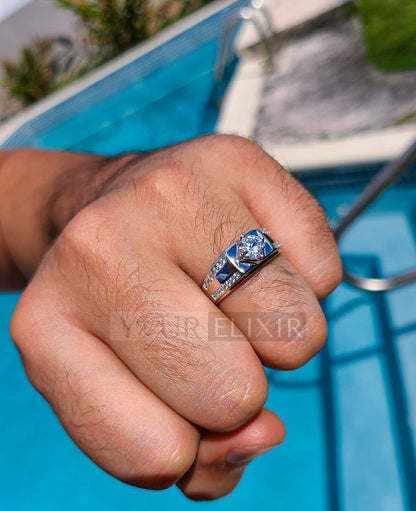 Anillo real de plata de ley para hombre