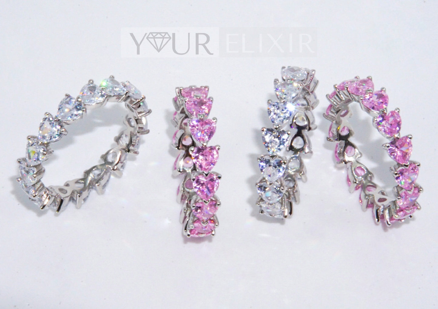 Anillo de plata de ley con forma de corazón infinito