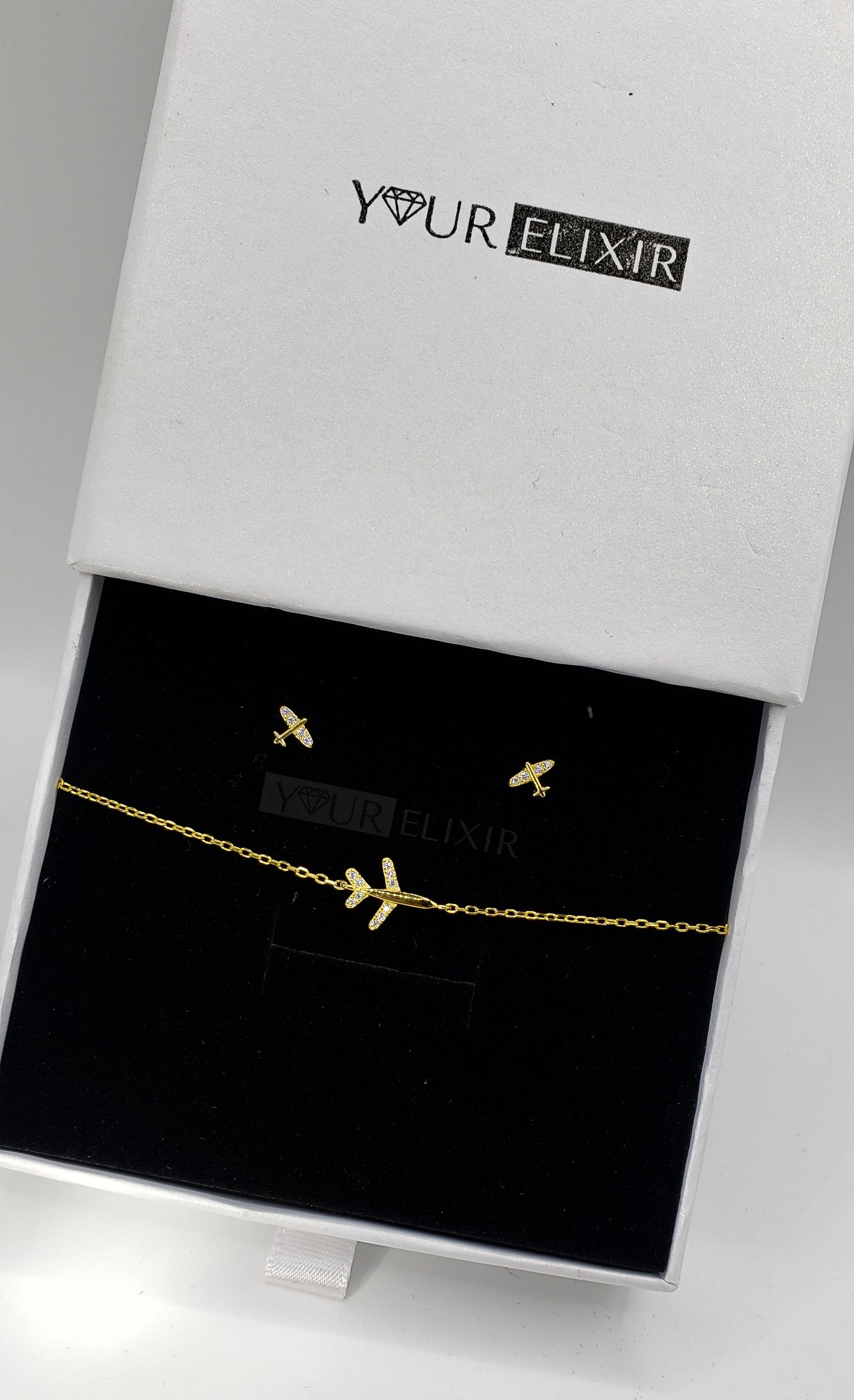 Pulsera de avión en plata de ley