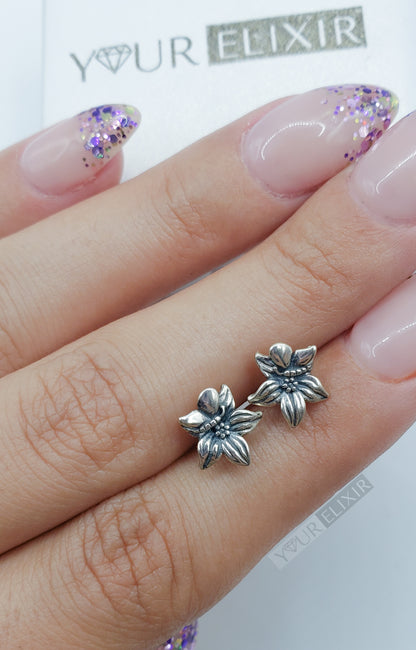 Sterling Silver Flower and Butterfly Earrings