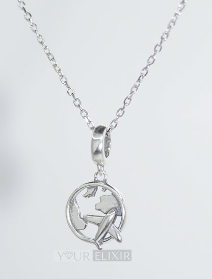 Sterling Silver World Travel Charm Necklace